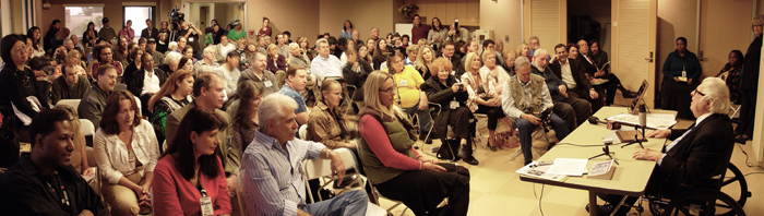 Ray Bradbury speaks at the Greater Los Angeles Writers Society