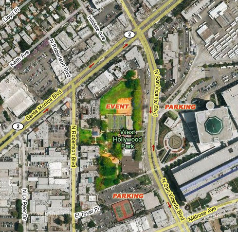 Overview of West Hollywood and Book Fair Location